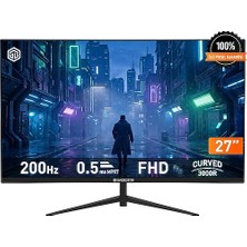 TeknoKapsül Gamebooster 27 GB-27M1F200CFMR Va Adaptıve Sync Curved 3000R 0,5ms 200Hz Hdmı+Dp+Dc+Usb+Audıo Fhd Gamıng Monıtör