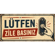 Lucena Retro Lütfen Zile Basınız Metal Uyarı Tabelası Vintage Dekoratif Kapı Levhası