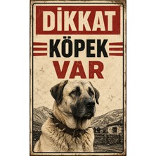 Lucena Retro Dikkat Köpek Var Sivas Kangal Metal Tabela Bahçe Kapı Uyarı Levhası