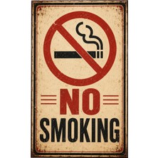 Lucena Retro No Smoking Metal Uyarı Levhası Sigara Içilmez Dekoratif Duvar Tabelası