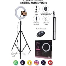Genz Bilişim Işıklı Bluetooth Kumandalı Tripod Youtube, Fotoğraf, Video Çekimi Tripodu Min. 70CM MAX.210CM Ayarlanabilir Yükseklik Siyah Renk