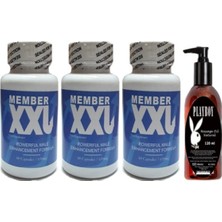 Ozka Concept Hintohu Member Xxl Erkeklere Özel 60LI 3 Adet Playboy 120 ml Masaj Yağı