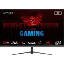 TeknoKapsül Raydın MM27RFA-200HZ, 27", 1ms, 200Hz, Full Hd, 2xhdmı, Dp, Va Led, R1500 Curved, Frameless, Freesync Gaming Monitör