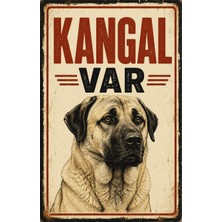Lucena Retro Kangal Var Metal Uyarı Tabelası Dekoratif Bahçe Kapı Güvenlik Levhası