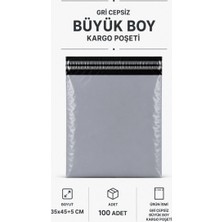 Herşey Trend Gri Cepsiz Büyük Boy Kargo Poşeti 35X45+5 cm 100 Adet
