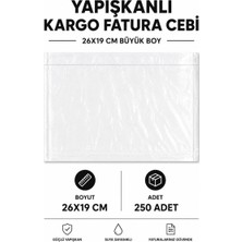 Herşey Trend 26X19 cm Büyük Boy Yapışkanlı Kargo Fatura Cebi 250 Adet
