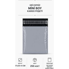Herşey Trend Gri Cepsiz Mini Boy Kargo Poşeti 17X25+4 cm 250 Adet