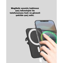 Teknodayım 15W Kablosuz Şarj Destekli Magsafe Araç Tutucu Havalandırma Klipsli