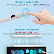 iPad Kalem – Apple Pencil Alternatifi iPad Pencil | Usb-C Şarj, Palm Rejection, 8 Saat Pil | iPad 6-10, Air, Pro, Mini Uyumlu,dijital Göstergeli