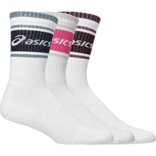 Asics  3 Pack Logo Crew Unisex Beyaz Koşu Çorap 3033C295-500