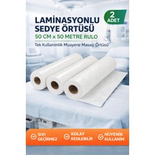 Bezos Laminasyonlu Sedye Örtüsü 50 cm x 50 Metre Rulo Tek Kullanımlık Muayene Masası Örtüsü 2 Adet