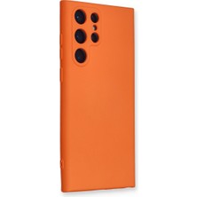 Bezos Galaxy S24 Ultra Kılıf Nano Içi Kadife Silikon - Turuncu
