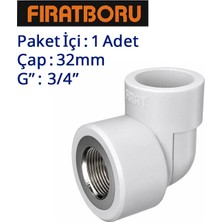 Fırat Iç Dişli Dirsek, 32MM, 3/4'', 1 Adet, 7B72032191