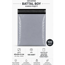 Herşey Trend Gri Cepsiz Battal Boy Kargo Poşeti 45X55+5 cm 100 Adet
