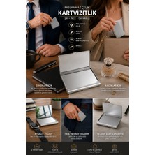 İnci Premium Paslanmaz Çelik Kartvizitlik Aynalı Çelik Yüzey Ince Tasarım