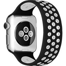 Ozka Concept Watch 38MM Ayarlı Delikli Silikon Kordon - Siyah-Beyaz