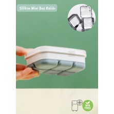 Jet's Home Mini Buz Kalıbı Silikon Buzluk 6 Bölmeli Kare Desenli Buz Küpü Gri Bpa Free