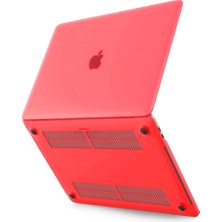Mossem Macbook Pro 13 2021 Macbook Buzlu Kapak - Kırmızı