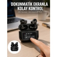 Nemere Yeni Nesil Anc Özellikli Çağrı Cevaplayan Dokunmatik Ekranlı Bluetooth Kulaklık Siyah Yeni Nesil