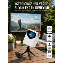 Zenviaa Hd Ayaklı Portatif Projeksiyon Cihazı Android Işlemcili Sinema Projektörü ZNV20245