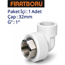 Fırat Iç Dişli Dirsek (Altı Köşe) 32MM, 1'', 1 Adet, 7B71032254