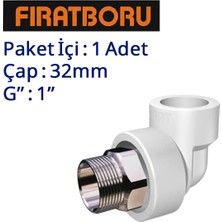 Fırat Dış Dişli Dirsek (Altı Köşe) 32MM, 1'', 1 Adet, 7B73032254