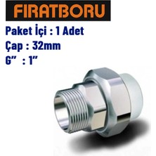 Fırat Dış Dişli Rakor (Altı Köşe) 32MM, 1'', 1 Adet, 7B63032254