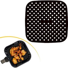 Happy Trend Buffer® Renkli Isıya Dayanıklı Yıkanılabilir Silikon Fırın ve Airfryer Kare Model Pişirme Matı 21,5 cm (Kırmızı)