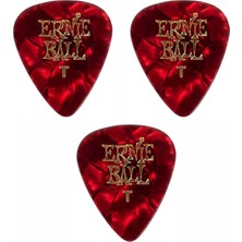 Ernie Ball P09164 Pearloid Thin Kırmızı Gitar Pena – 3 Adet 0,46MM