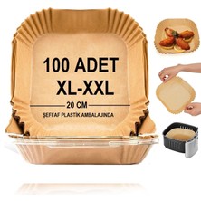 Happy Trend Airfryer Pişirme Kağıdı,xl-Xxl Büyük Boy, Kare, 100 Adet Hava Fritöz Parşömen Fırın Kağıdı Tek Kullanımlık Kağıt Fırın Fritöz Pişirme Kızartma Tavası Için Uygun 20CM