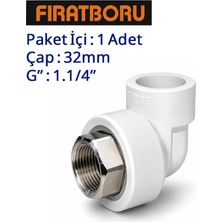 Fırat Iç Dişli Dirsek (Altı Köşe) 32MM, 1.1/4'', 1 Adet, 7B71040318