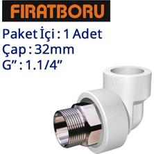 Fırat Dış Dişli Dirsek (Altı Köşe) 32MM, 1.1/4”, 1 Adet, 7B73040318