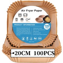 Happy Trend Sıcak Hava Fritözleri Için Fırın Kağıdı, 100 Adet Airfryer Pişirme Kağıdı, Yapışmaz, Yağa Dayanıklı, Suya Dayanıklı Hava Fritözü, Tek Kullanımlık Parşömen Kağıdı, Fırın ve Mikrodalga Için