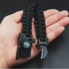 Ozka Concept Paracord Survival Ateş Başlatıcı Magnezyum Çubuğu Pusula Ikaz Düdüklü Bileklik