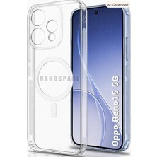 Nanospace Oppo Reno 15 5g Uyumlu Sert Mika Magsafe Şeffaf Kamera Korumalı Kılf