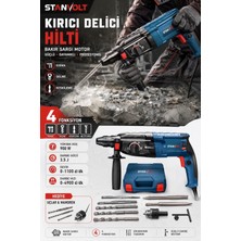 Stanvolt Bakır Sargılı Kırıcı Delici Hilti 4 Fonksiyon Sds Plus Darbeli Matkap Seti | Mandren + Keski + Matka
