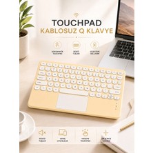 Android ve Ios Uyumlu Bluetooth Klavye Touchpad Slim Kablosuz Wifi Q Klavye