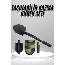 Zero Land Spt-Gld Pusulalı Katlanabilen Portatif Çantalı Mini Kazma Kürek Seti
