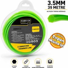 Kubrick KBR013 Misina 3.5 mm x 39 Metre Altıgen Dayanıklı Yeşil Misina Tırpan Çimen Ot Biçme Ipi Misina