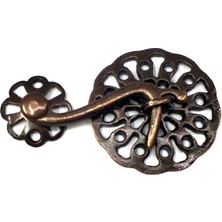 Nemere Antik Bakır 50 Adet Zamak Çengel Kilit 56X33 mm - Yuvarlak, Karşılıklı Mobilya, Dolap, Sandık, Kutu, Kapak Çengel Kilidi
