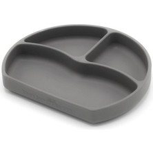 Esranın Dünyası Oval Gri Silikon Tabak, 1-5 Yaş Için Kaymaz Tasarım