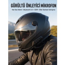 Meks Yeni Nesil Dinleme ve Konuşma Özellikli Intercom Kask Kulaklığı 5.0 Bluetooth