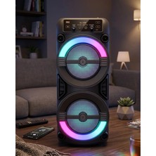 Meks Rgb Işıklı Taşınabilir Bluetooth Hoparlör Güçlü Stereo Ses