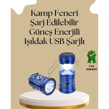 Meks Güneş Enerjili Katlanabilir Kamp Feneri – USB Şarjlı, Hafif ve Çok Fonksiyonlu