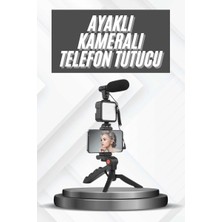 Nurton Telefon Tutucu Mikrofonlu Işıklı Youtuber Video Kayıt