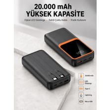Valor Dijital Ekranlı 20.000 Mah Powerbank | 22.5W Hızlı Şarj + Çoklu Bağlantı Seçeneği Yeni Nesil
