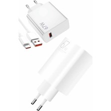 Nurton Beyaz Ultra Plus Hızlı Şarj Seti Şarj Adaptörü ve Kablosu 67W