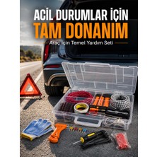 Nurton 27 Parça Profesyonel Oto Acil Durum ve Araç Yardım Ekipman Seti Taşıma Kutulu