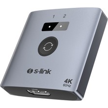 Nurton S-Lınk SL-LU602 2xhdmı 4K 60Hz Monitör Çoklayıcı (1pc-2monitör Veya 2pc- 1monitör) Çift Yönlü SWITCH(1923)