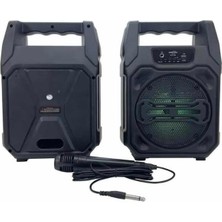 Nurton Karaoke Mikrofonlu Fm Radyolu Bluetooth Hoparlör Yüksek Ses Kaliteli